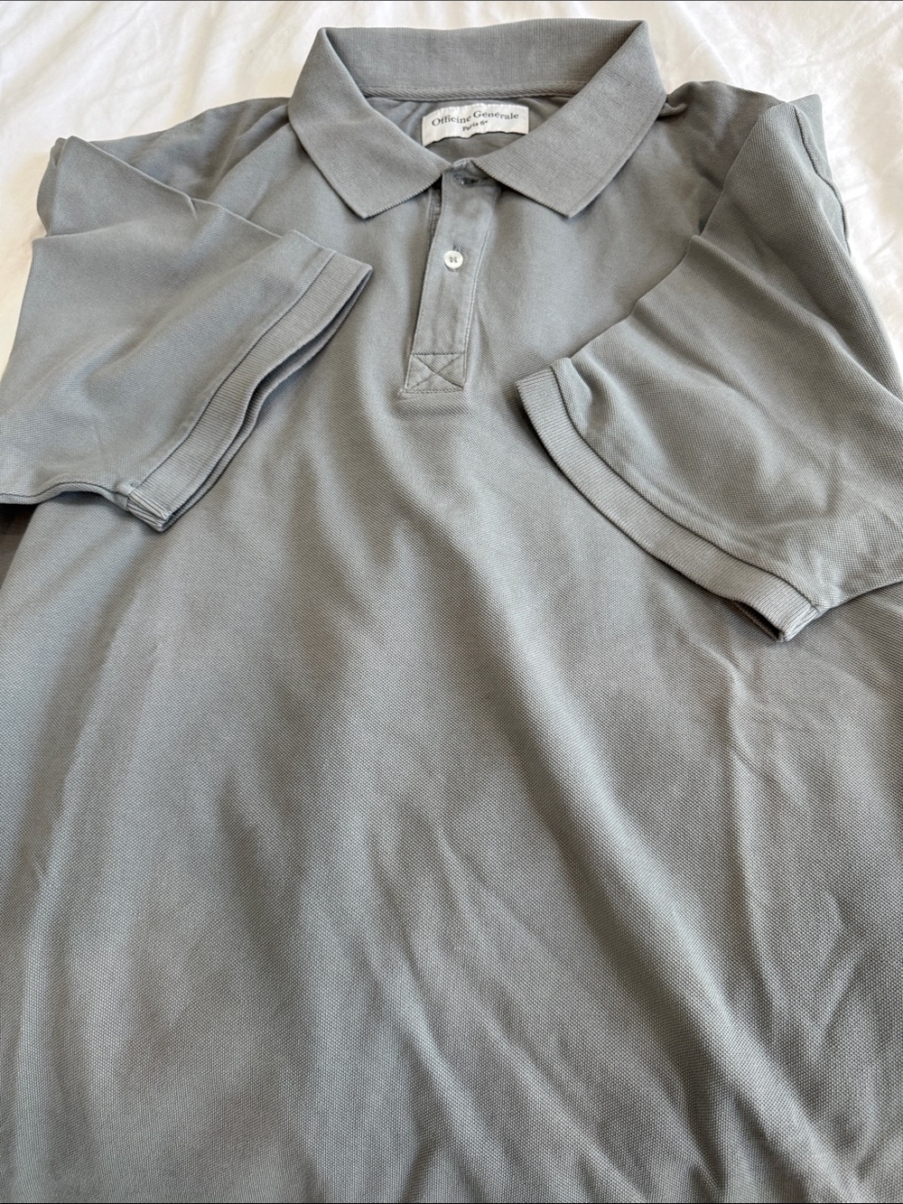 Officine Generale Classic Grey Men's Polo Shirt
